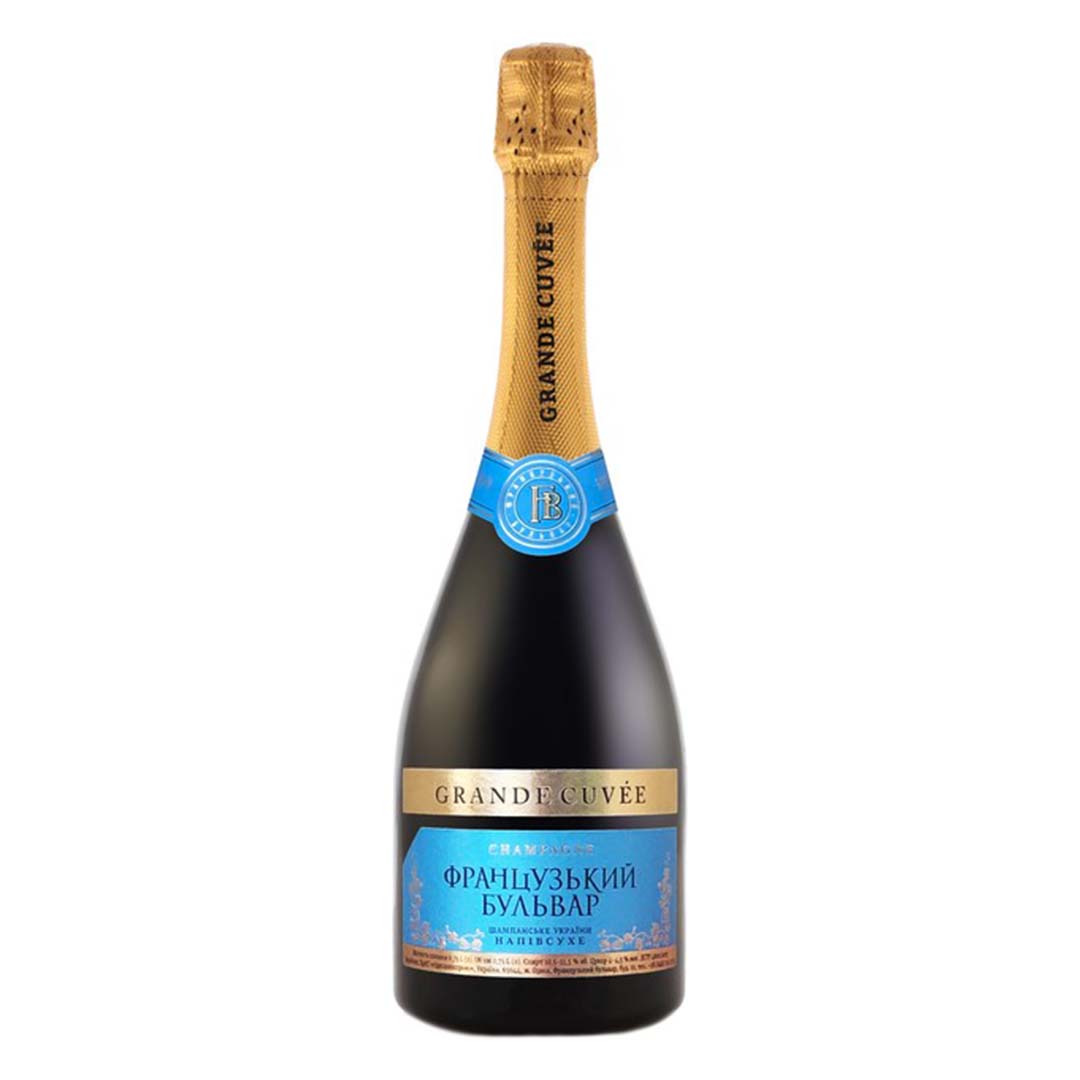 Вино ігристе Французький бульвар Grande cuvee напівсухе біле 0,75л 10,5-12,5%