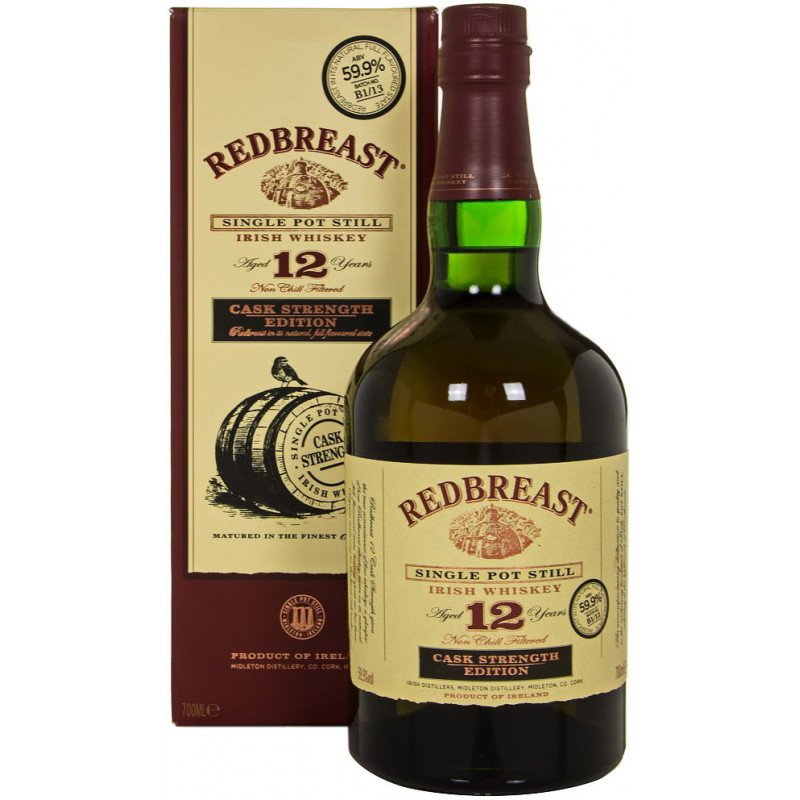 Виски Redbreast Cask Strength 12 лет выдержки 0,7 л 48-65% в подарочной упаковке