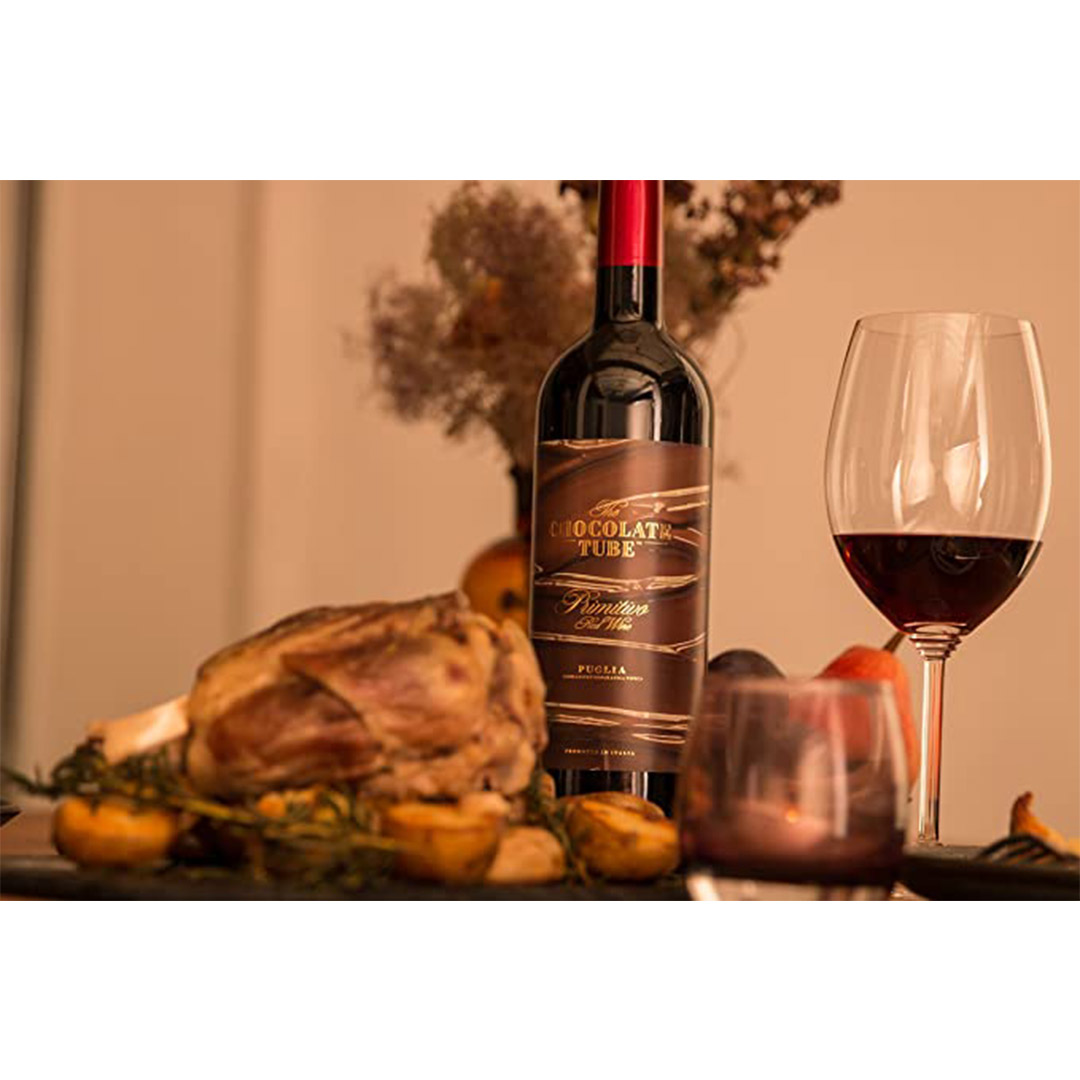 Вино Mare Magnum Primitivo Chocolate Tube Organic червоне сухе 0,75л 14% купити