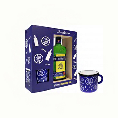 Ликер Becherovka набор 0,7л 38% + 1 металлическая чашка купить