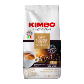 Кофе жареный в зернах Crema Dolce Kimbo Арабика 1кг 100%