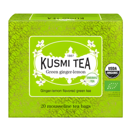 Чай зеленый Имбирь и Лимон органический, Kusmi Tea, 20х2г