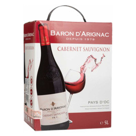 Вино Baron dArignac Cabernet Sauvignon красное сухое 5л 12%