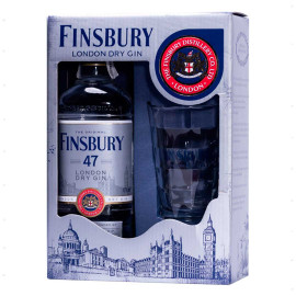 Набор Джин Finsbury Platinum в подарочной упаковке 0,7л 47% + стакан 380 мл