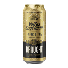 Пиво Volfas Engelman Rinktinis Draught светлое фильтрованное 0,5л 5,2%