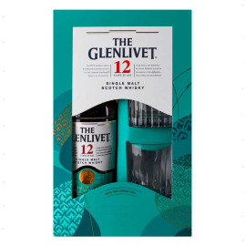 Виски The Glenlivet 12 лет выдержки 0,7л 40% + 2 стакана