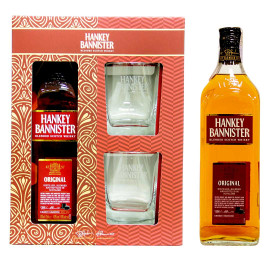 Виски Hankey Bannister 0,7л 40% + 2 брендированных стакана в коробке