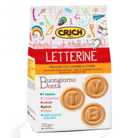 Печенье Леттерин со злаками, молоком и медом Crich 250г