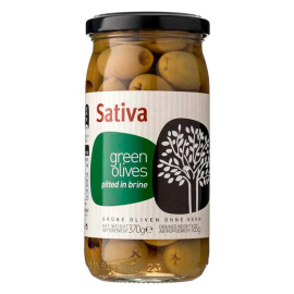 Оливки зеленые без косточек в рассоле Sativa 370г