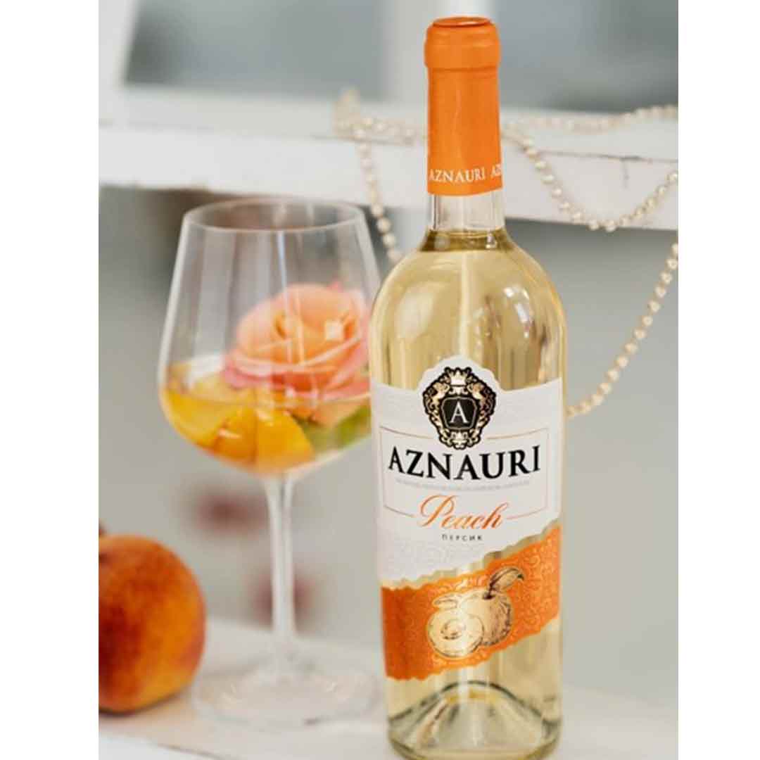 Вино Aznauri Персик белое сладкое 0,75л 9-13% купить