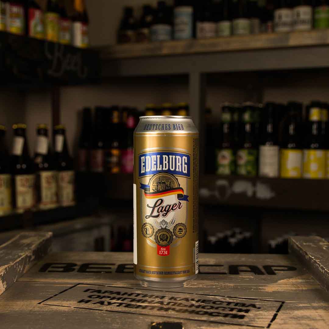 Пиво Edelburg Lager світле фільтроване 5,2% 0,5л купити