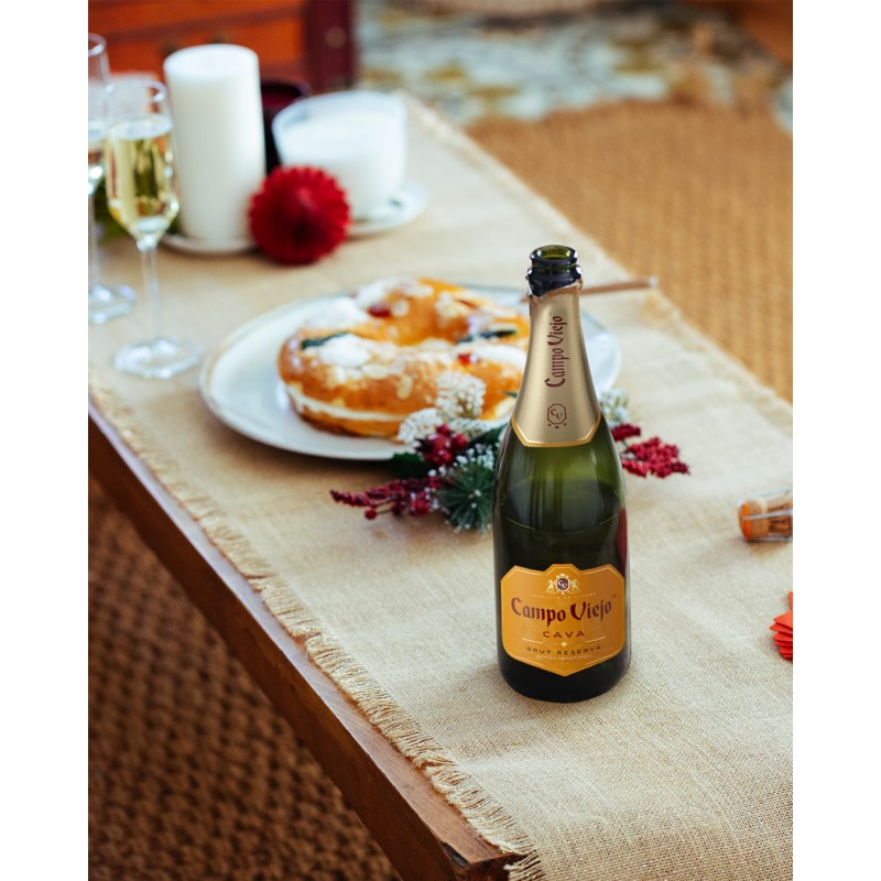 Вино игристое Campo Viejo Cava Brut Reserva белое сухое 0,75л 10-13% купить