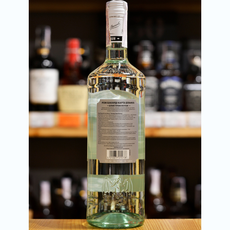 Ром Bacardi Carta Blanca от 6 месяцев выдержки 1л 40% купить