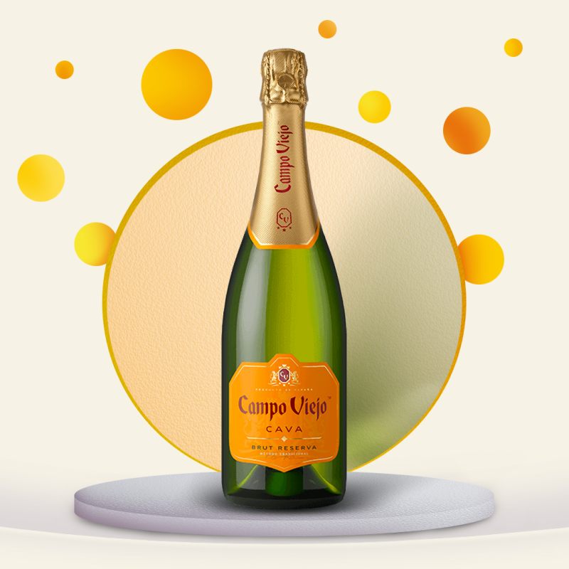 Вино игристое Campo Viejo Cava Brut Reserva белое сухое 0,75л 10-13% купить