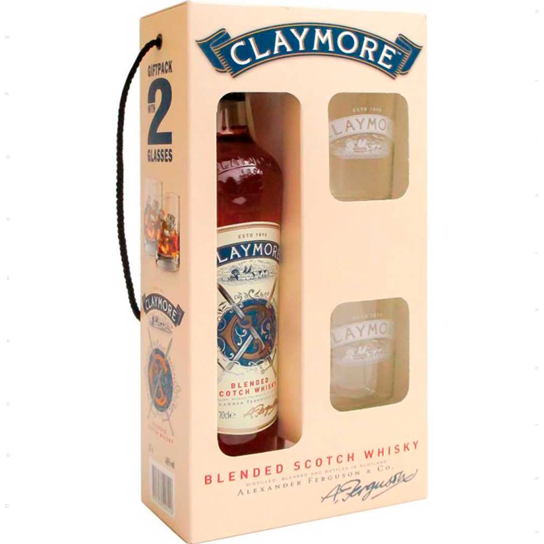 Виски Claymore 0,7л 40% + 2 стакана