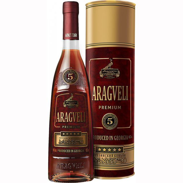 Бренди Арагвели 5 лет в тубусе 0,5л 40% купить