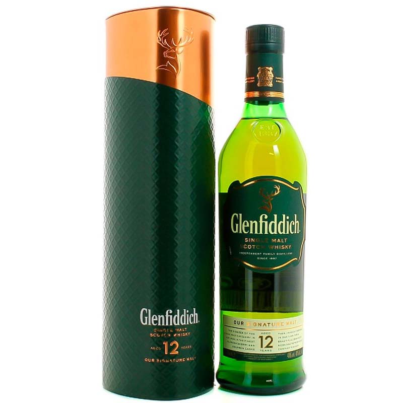 Виски односолодовый Glenfiddich 12 yo в металлическом тубусе 0,7 л 40%