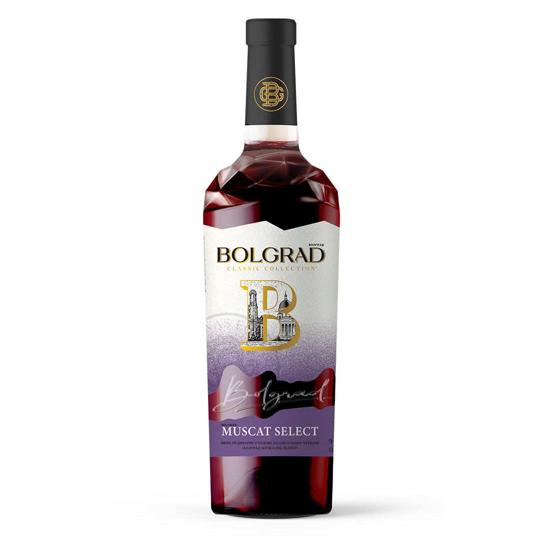 Вино Bolgrad Muscat Select красное полусладкое 0,75л 9-13%