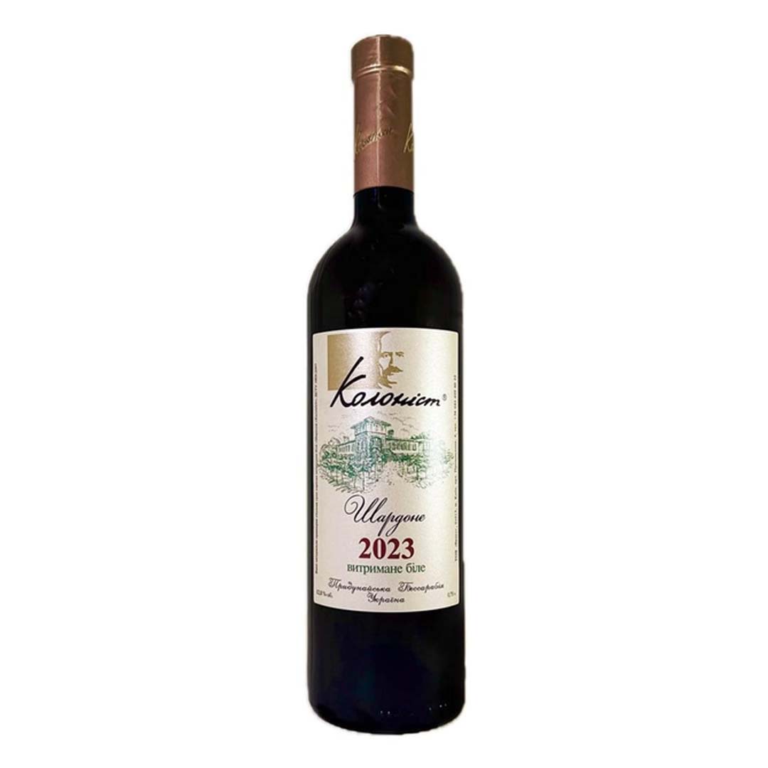 Вино Колонист Chardonney белое сухое 0,75л 13%