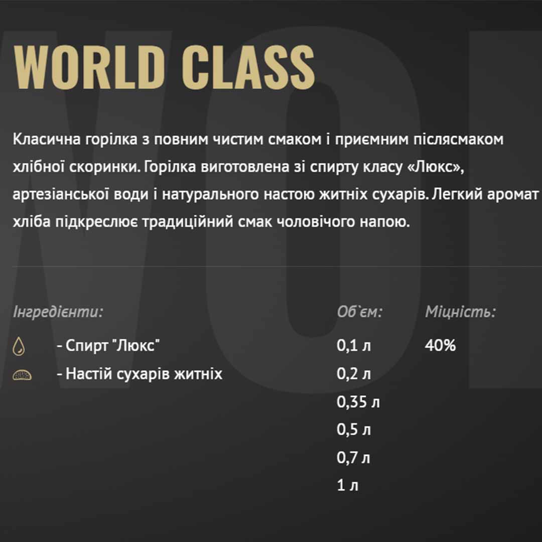 Горілка Prime World Class 1л 40% купити