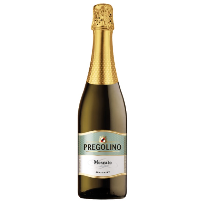 Напиток винный слабоалкогольный газированный Pregolino Moscato полусладкий белый 0,75л