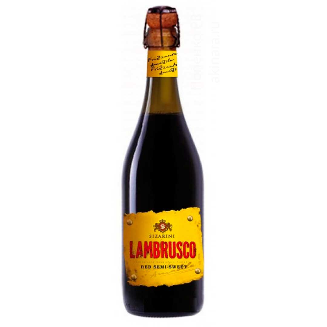 Вино игристое Sizarini Lambrusco красное полусладкое 0,75 л 8%