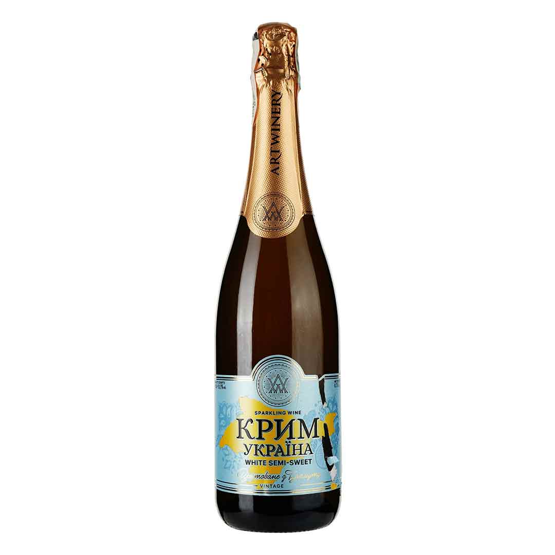Вино игристое Крым Украина белое полусладкое 0,75л 10-13,5%