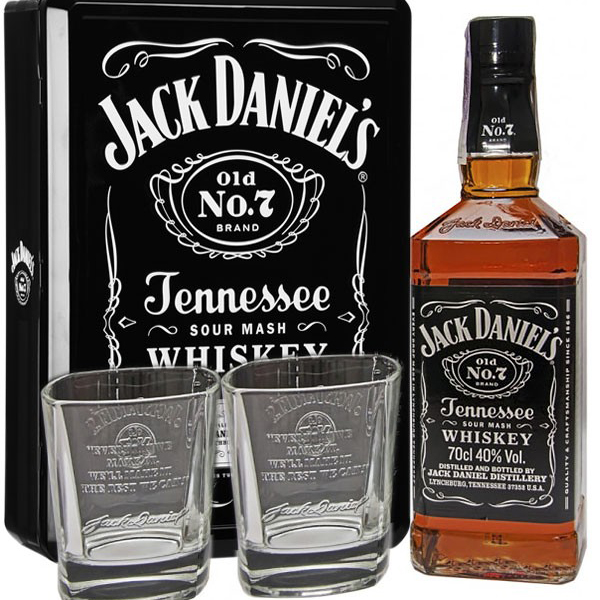 Віскі Jack Daniel's в металевій коробці з двома склянками 0,7 л 40% купити