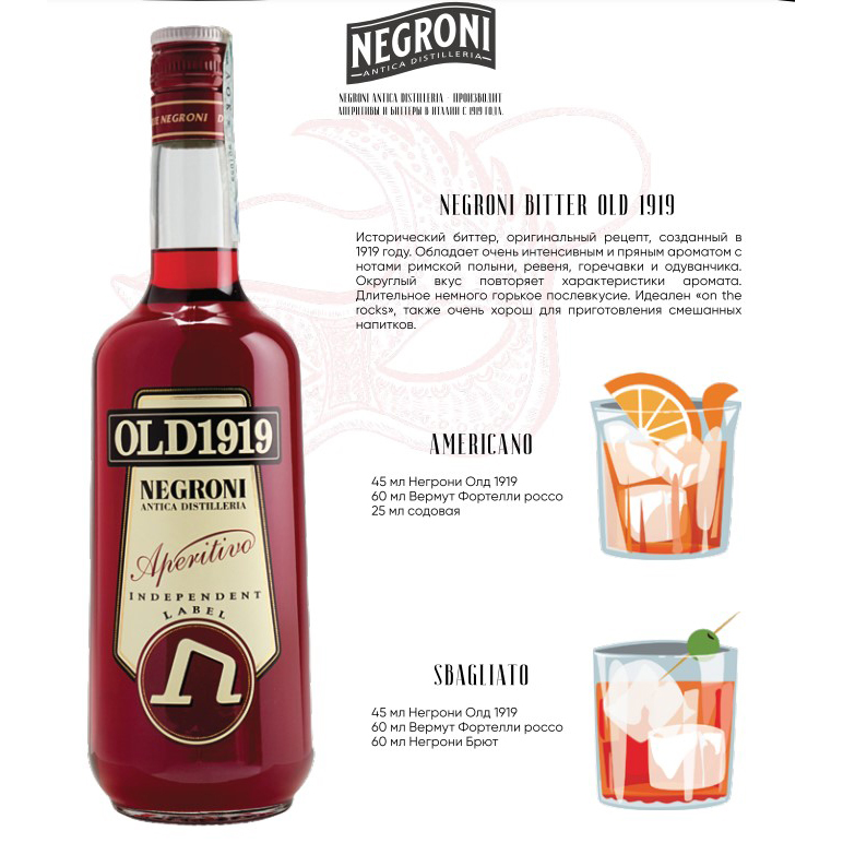 Лікер Negroni Old 1919 2л 21% купити