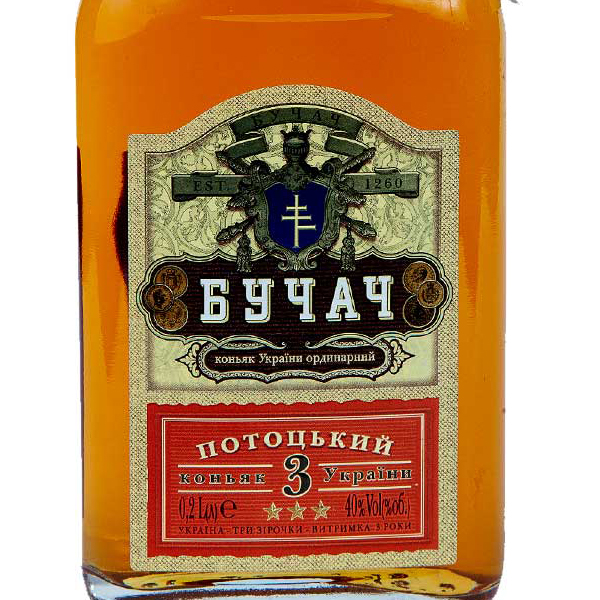 Бренди Бучач Потоцкий 3 звезды 0,2л 40% купить