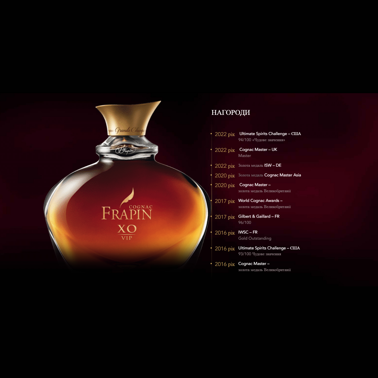 Коньяк Frapin VIP XO 25 лет выдержки 0,7л 40% в Украине