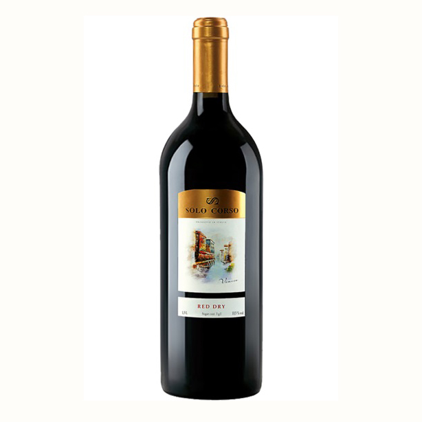 Вино Solo Corso Rosso VDT красное сухое 1,5л 10,5%