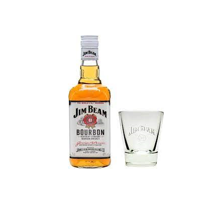 Віскі Jim Beam White 4 роки витримки 0,7л 40% + келих купити