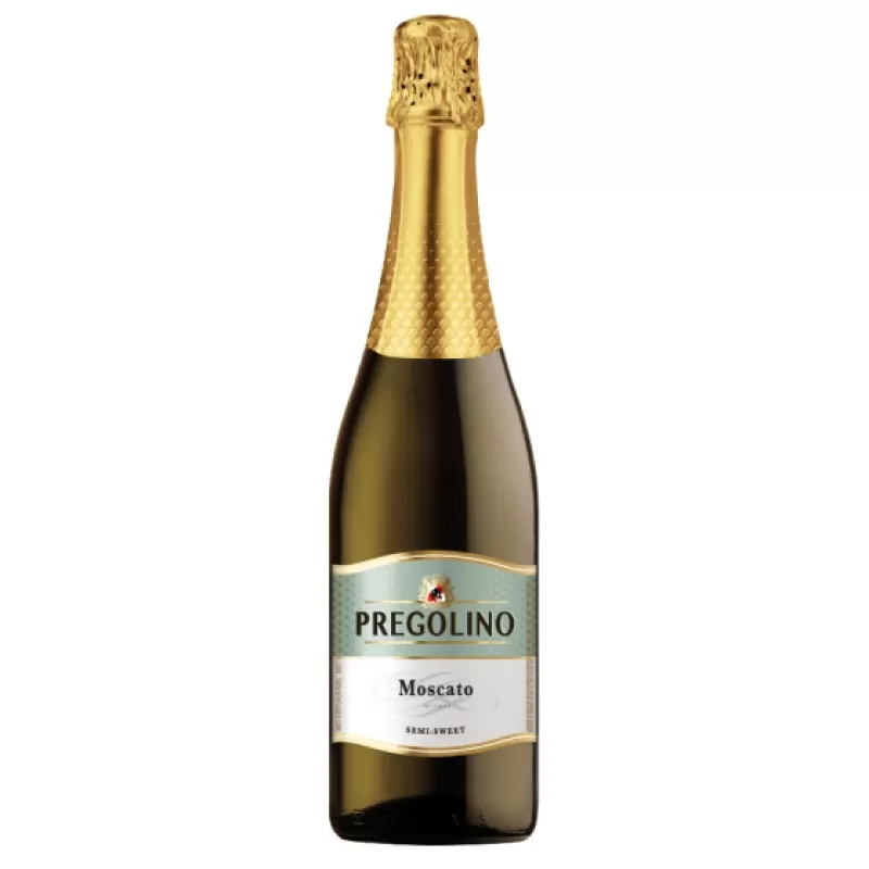 Напиток винный слабоалкогольный газированный Pregolino Moscato полусладкий белый 0,75л