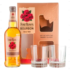 Бурбон Four Roses в подарочной упаковке с 2-мя стаканами 0,7л 40%