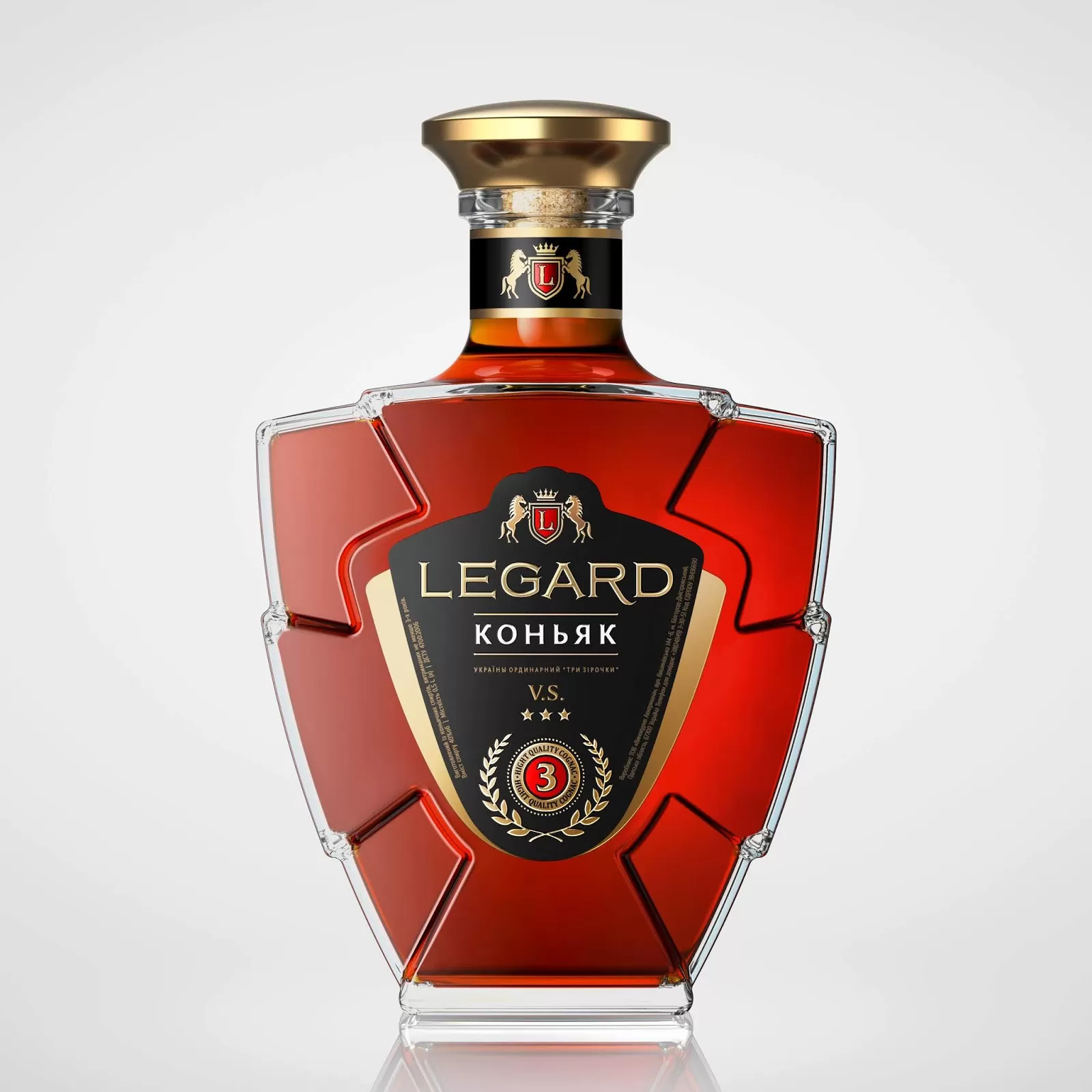 Бренди Legard VS ординарный три звездочки 0,5л 40%