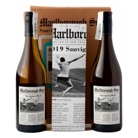 Вино Marlborough Sun Sauvignon Blanc белое сухое 2 бутылки 0,75л 13% + Футболка Size М