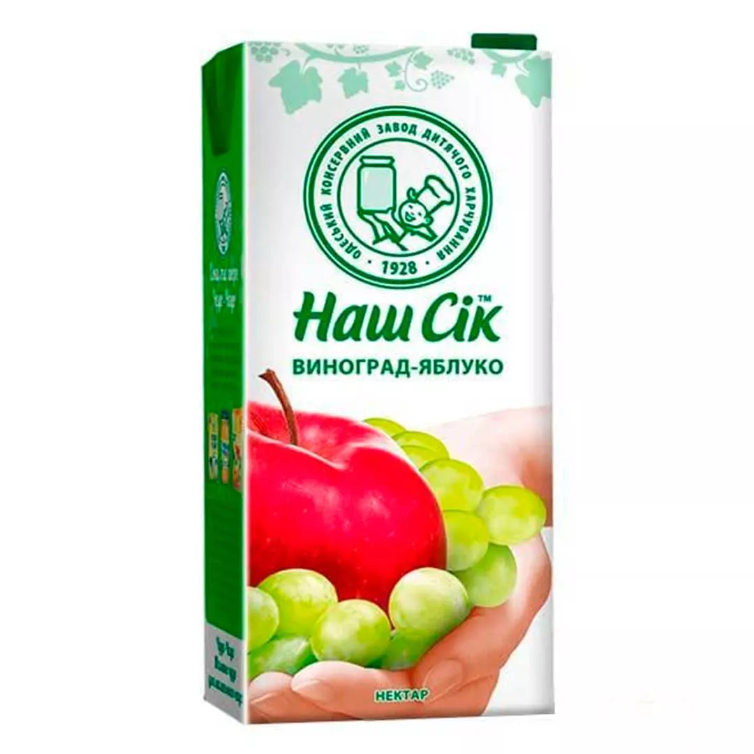 Нектар Наш Сок яблочно-виноградный 1,9л