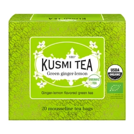 Чай зеленый Имбирь и Лимон органический, Kusmi Tea, 20х2г
