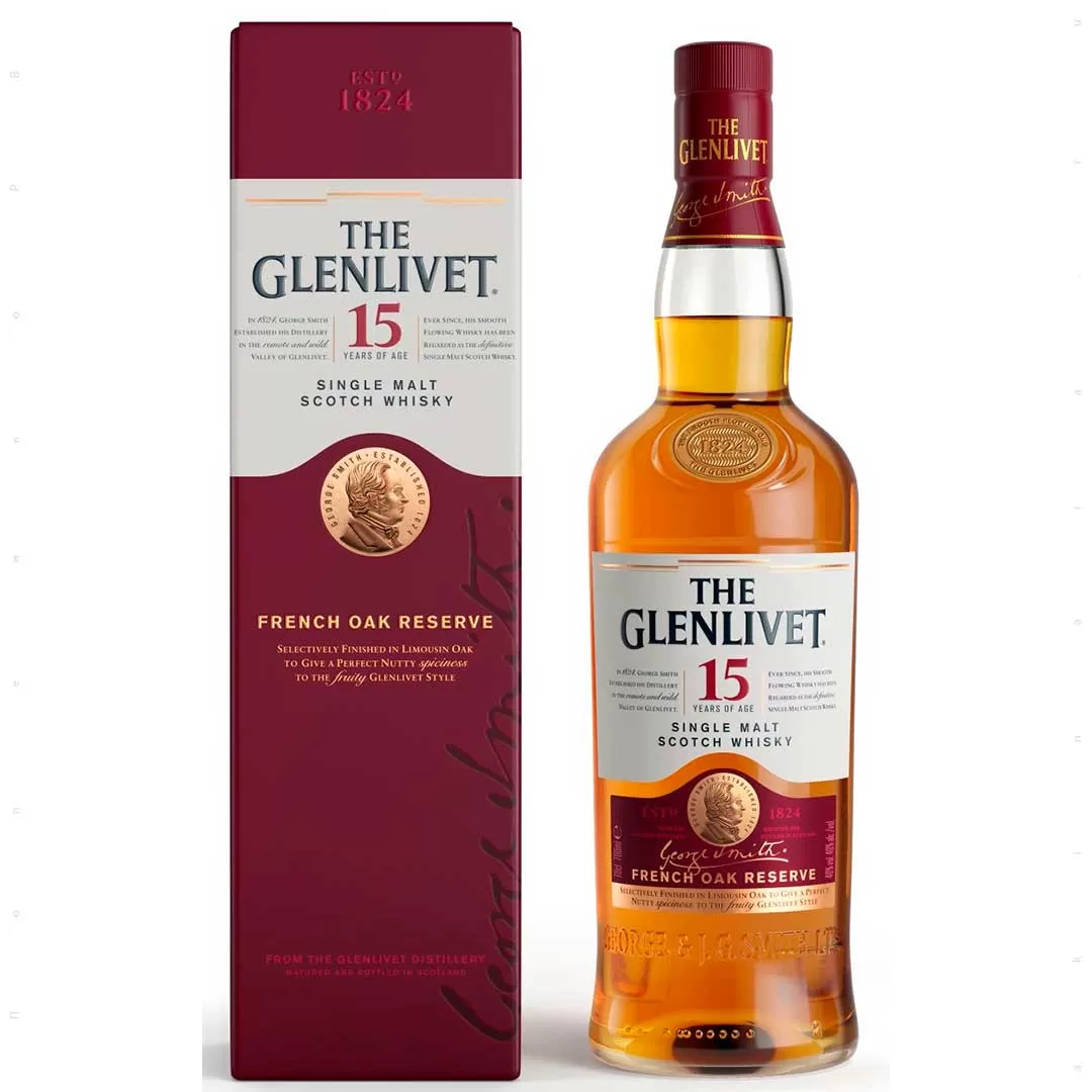 Виски The Glenlivet 15 лет выдержки 0,7л 40% в подарочной упаковке