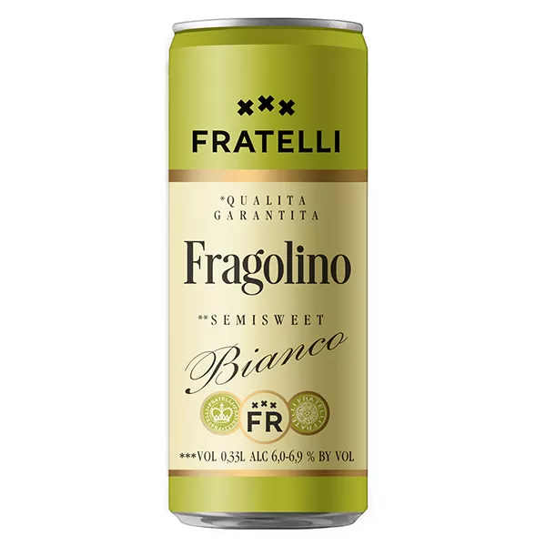 Напиток винный Fratelli Fragolino Bianco игристый полусладкий 0,33л 6-6,9%