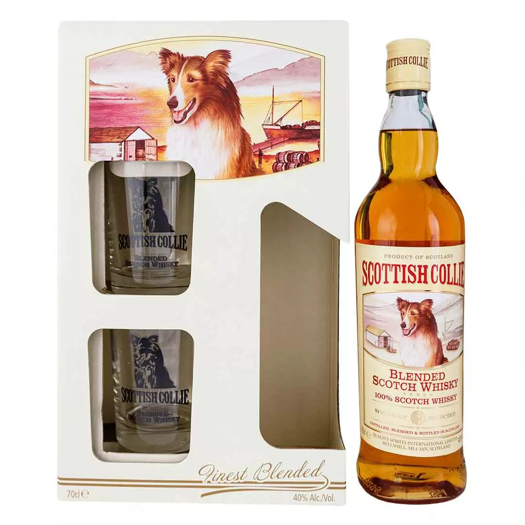 Виски Scottish Collie 0,7л 40% с 2 бокалами