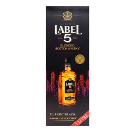 Виски Label 5 Premium Black Blended Scotch Whisky в подарочной упаковке 0,7л 40%