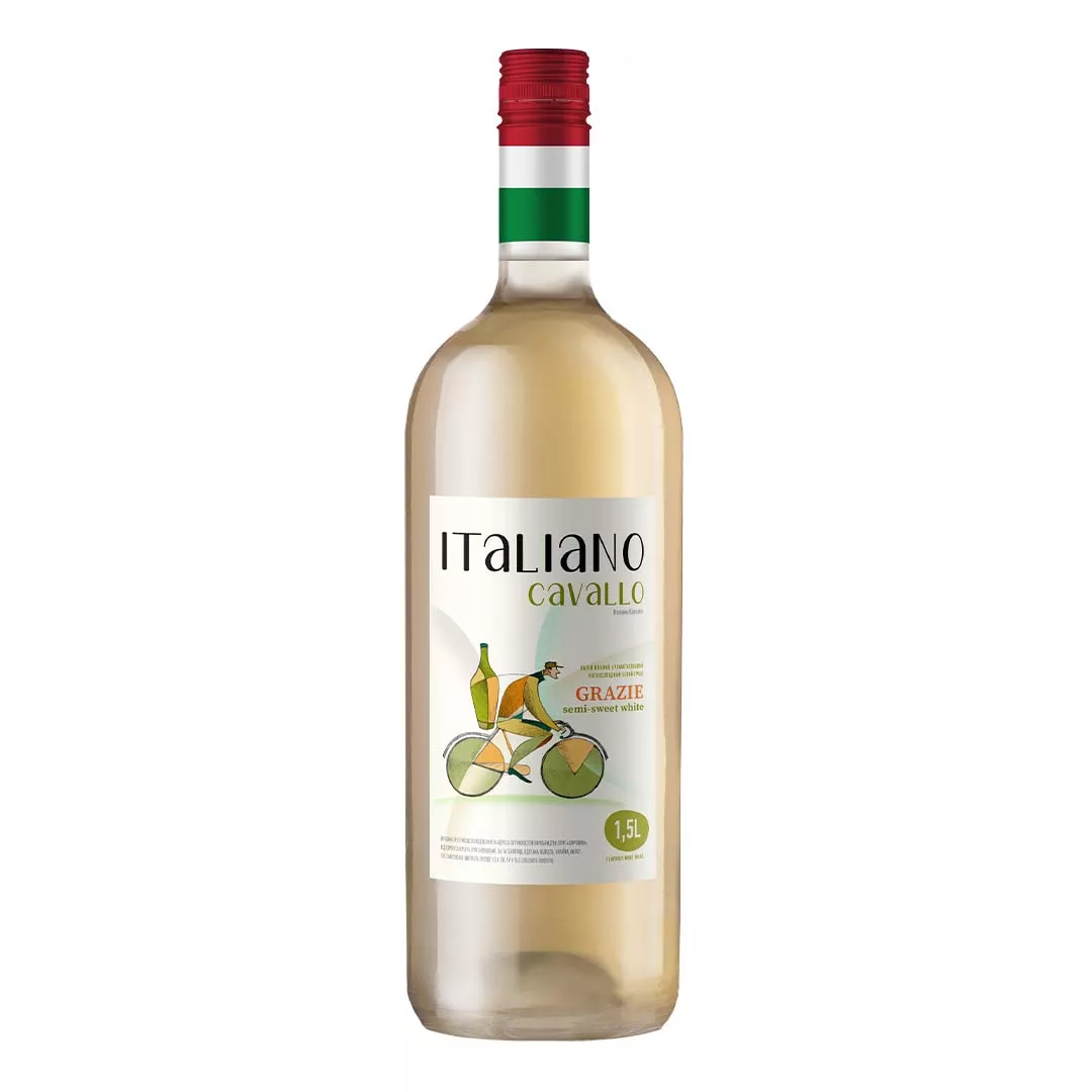 Напиток винный Italiano Cavallo Grazie белый полусладкий 1,5л 8-8,5%