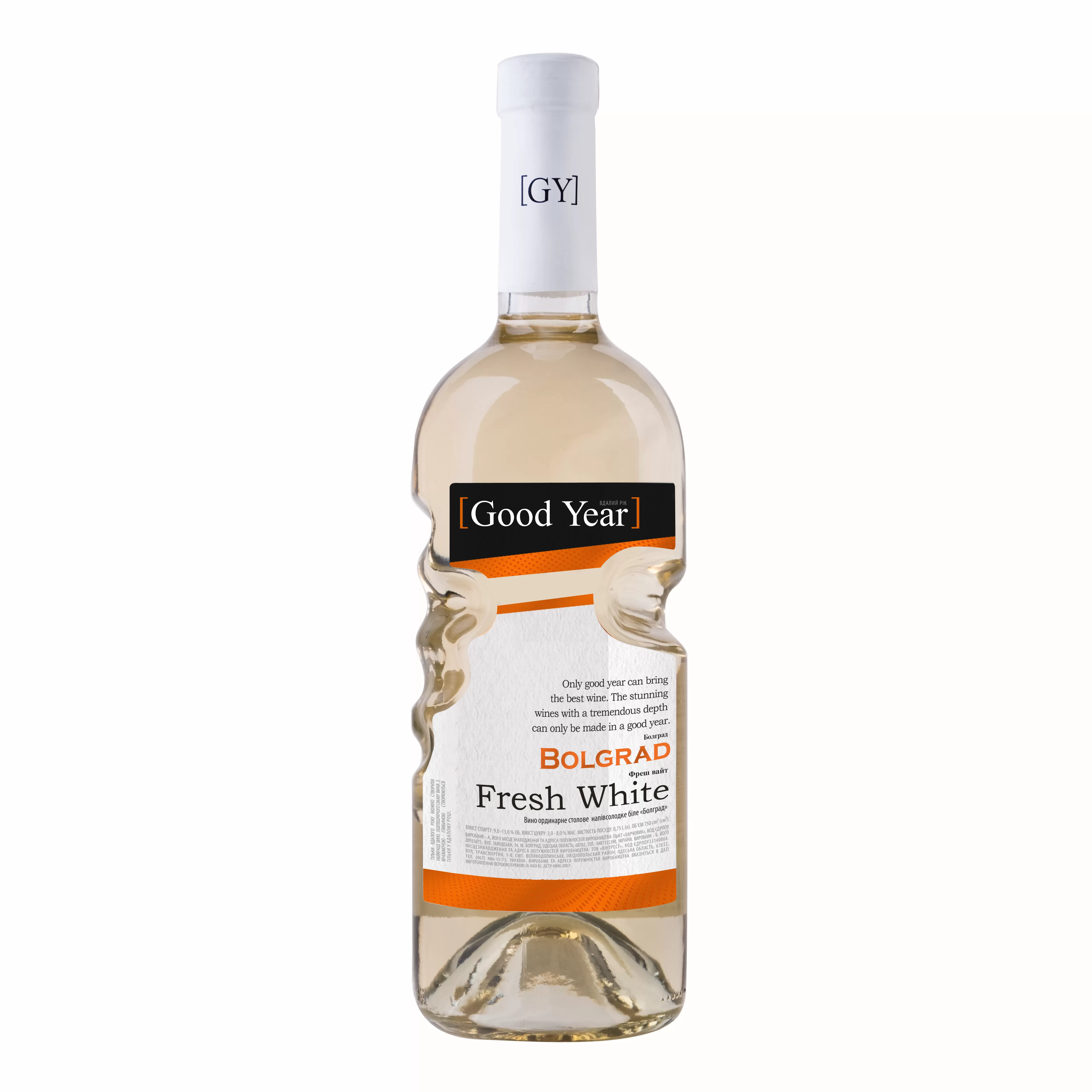 Вино Bolgrad Fresh White Good Year белое полусладкое 0,75л 9-13 %