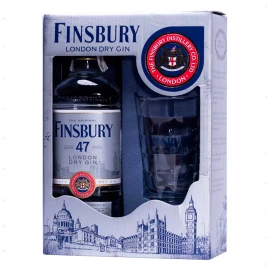 Набор Джин Finsbury Platinum в подарочной упаковке 0,7л 47% + стакан 380 мл
