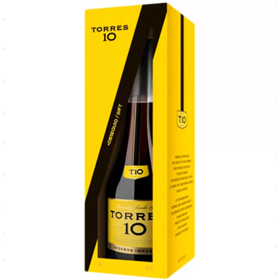Бренди Torres 10 Gran Reserva 0,7 л 38% +1 стакан