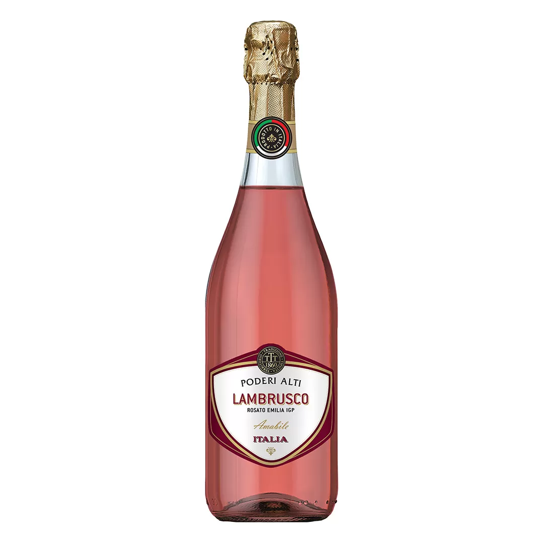 Вино игристое Poderi Alti Lambrusco dell'Emilia розовое полусладкое 0,75л 7,5%