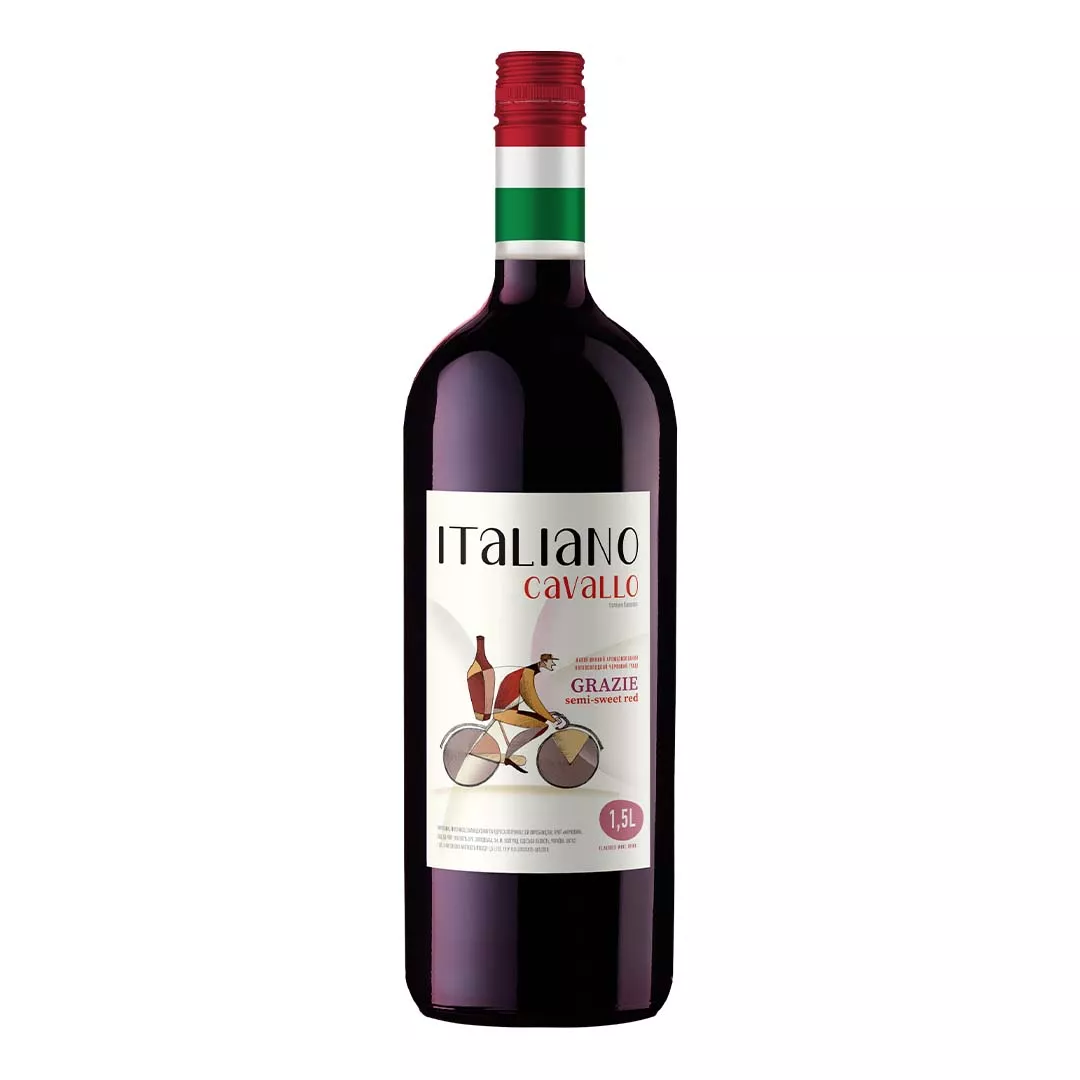Напиток винный Italiano Cavallo Grazie красный полусладкий 1,5л 8-8,5%
