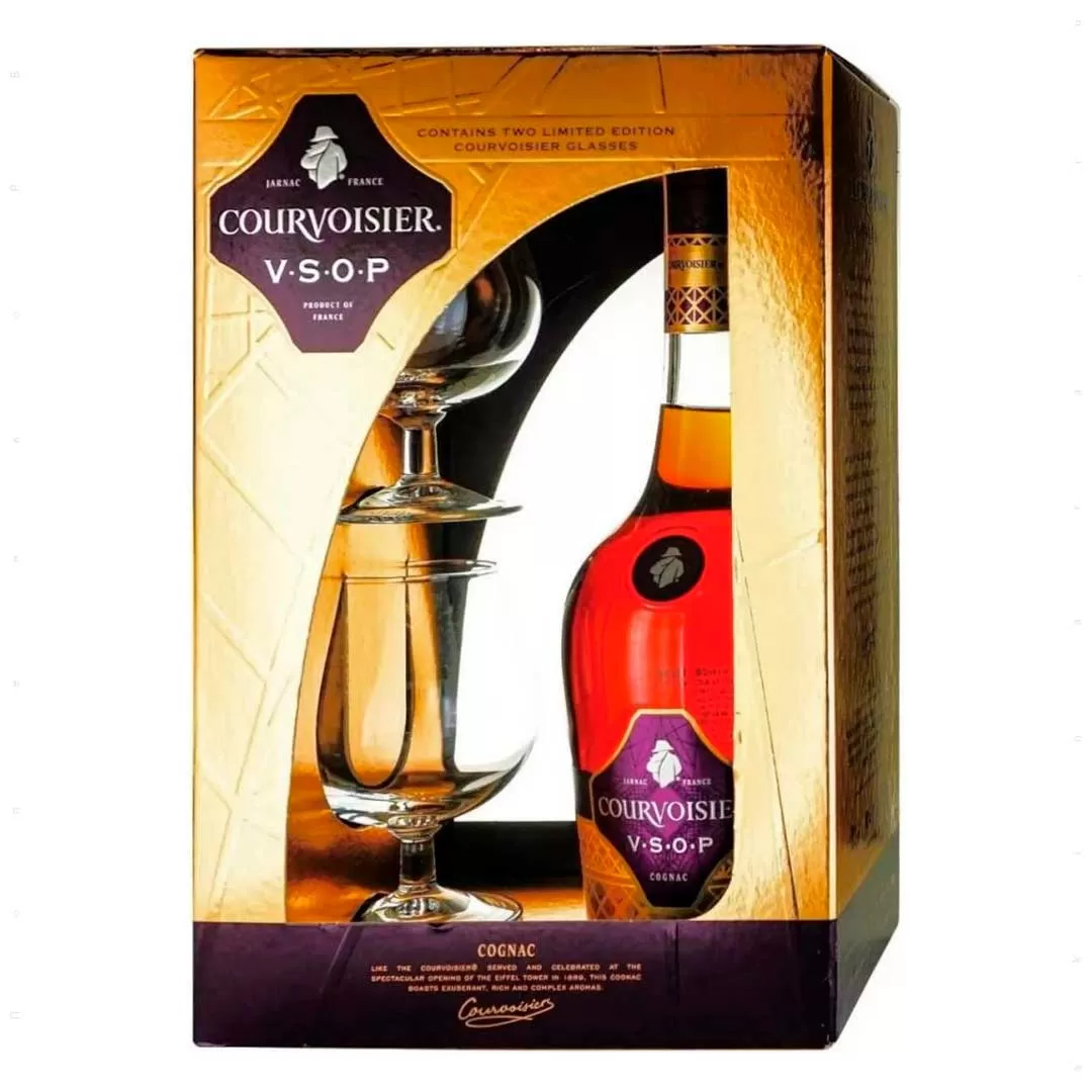 Коньяк Courvoisier VSOP 0,7л 40% с 2 бокалами